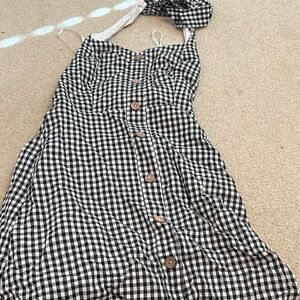 Lulu's Black and White Gingham Dress